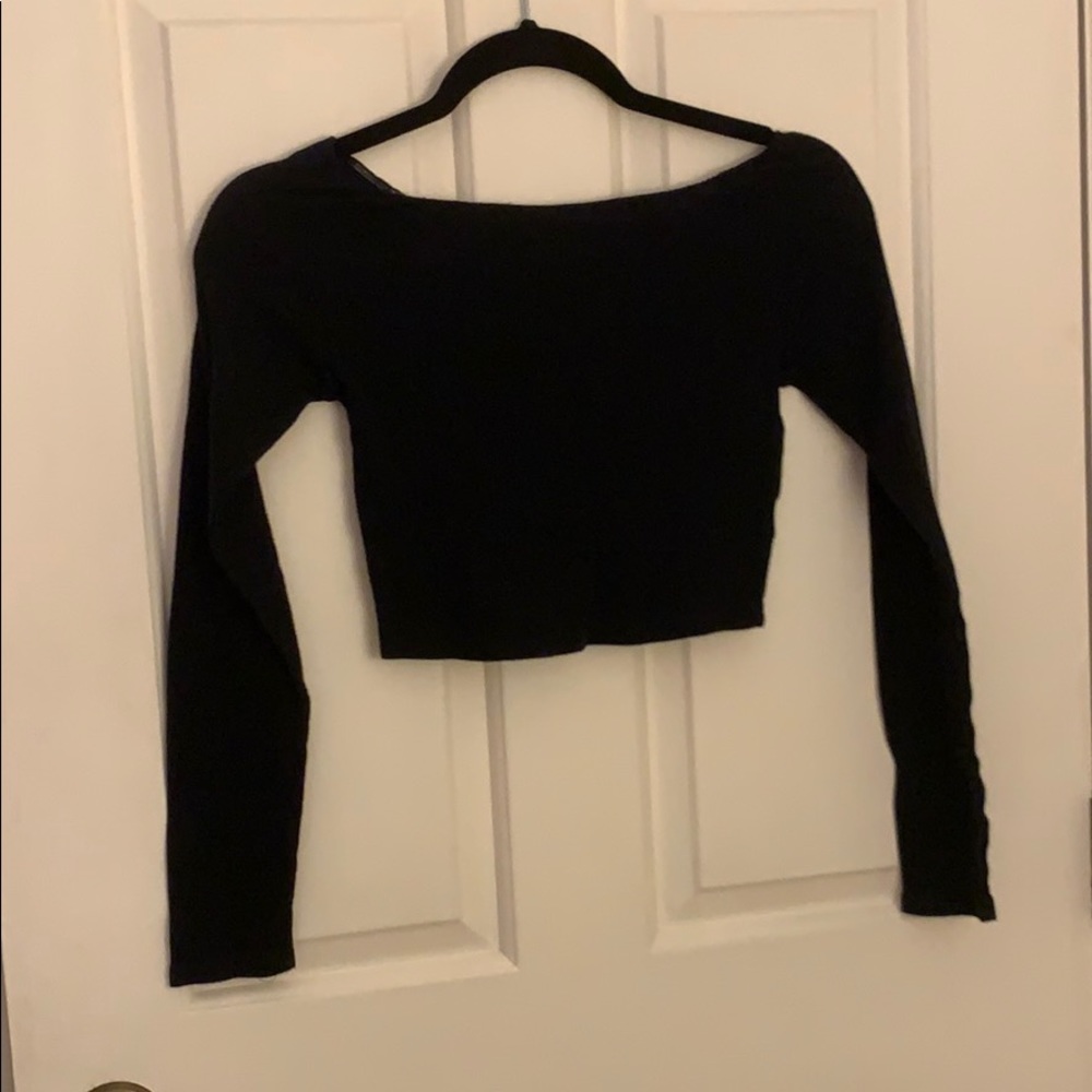 Black off the shoulder crop top
